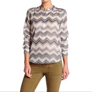 J Crew Zig Zag Clip Dot Popover Blouse Shirt